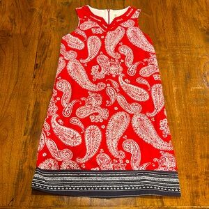 Lands End Cherry Jam Paisley Shift Dress 🍒